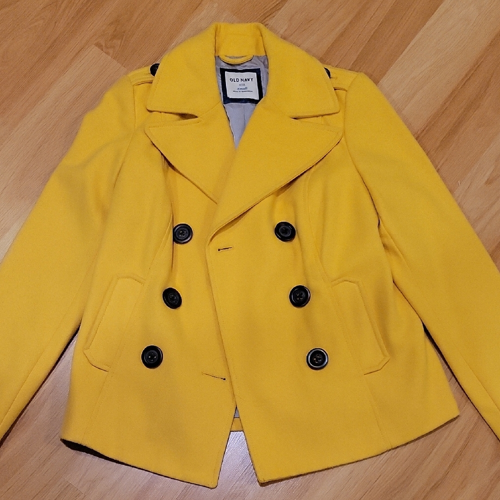 Old Navy Women's Vibrant Yellow Peacoat